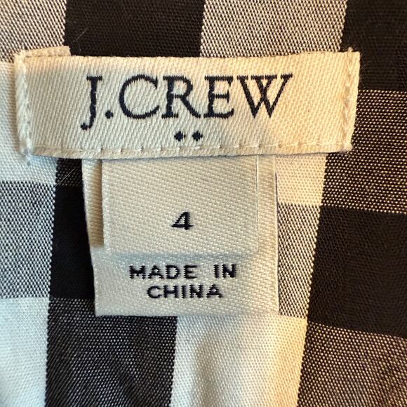 Women's J.Crew Black and White Gingham‎ Tie Waist Ruffle Hem Skirt Size 4 - Picture 4 of 8
